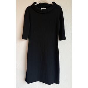 Vintage 1970s Kimberly Mohair Virgin Wool Sweater Dress Black Made In USA